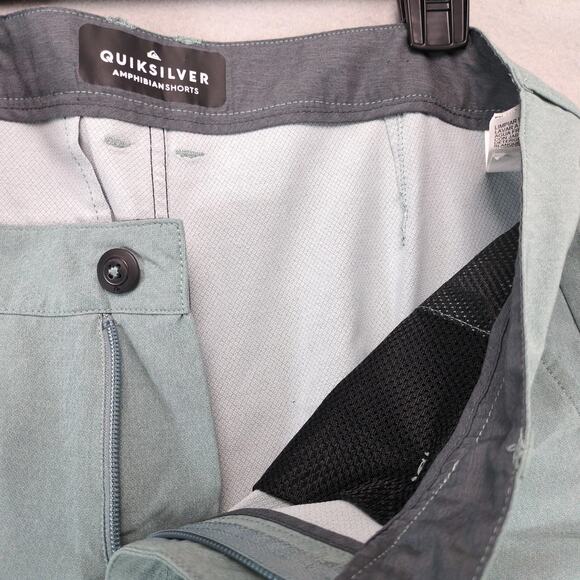 Quiksilver Amphibian 9" Hybrid Shorts Men's 32 Aqua 4-Way Stretch Pockets Surfer - Picture 3 of 10
